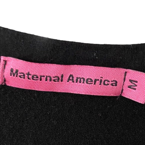 Maternal America Black Ruffle Front Tank Medium - Picture 3 of 6